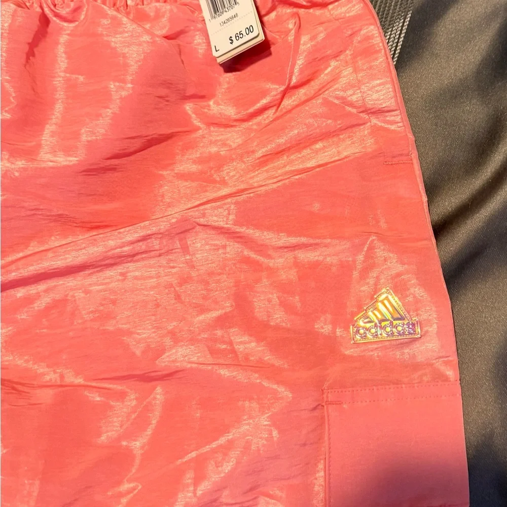 Adidas Sun Woven Pant- women size Large- semi pink spark- NWT - Picture 7 of 9